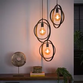 Hanglamp Ozon 3-lichts getrapt Charcoal