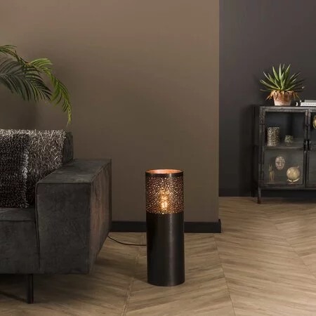 BelaLuz Industriële vloerlamp Pisa 60 cm zwart nikkel