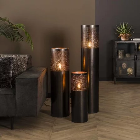 BelaLuz Industriële vloerlamp Pisa 60 cm zwart nikkel