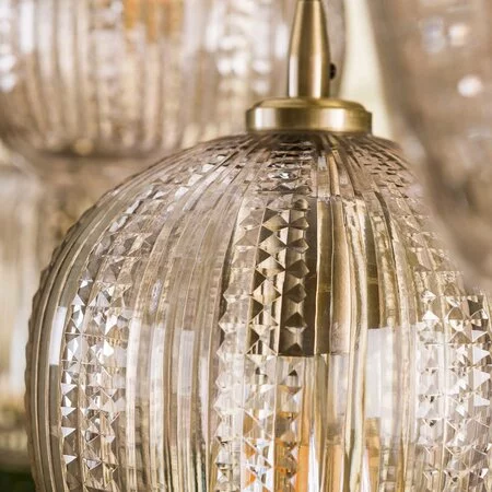 BelaLuz Hanglamp Clasi 5-lichts goud met diamant glas