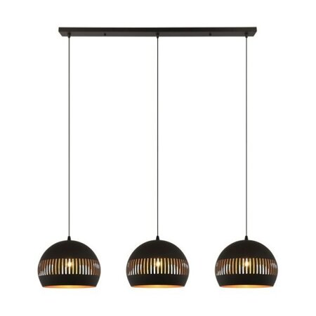 Freelight Moderne Industriële hanglamp Globo zwart goud