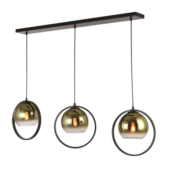 Freelight Moderne - Industriële - Hanglamp - 3-lichts - Goud Glas - Aureol