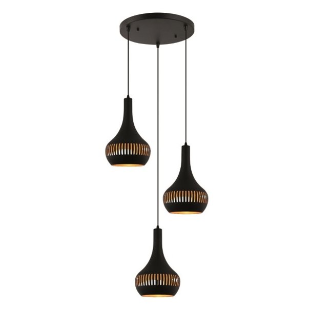 Freelight Moderne - Industriële - Hanglamp - Zwart - Goud - Canna