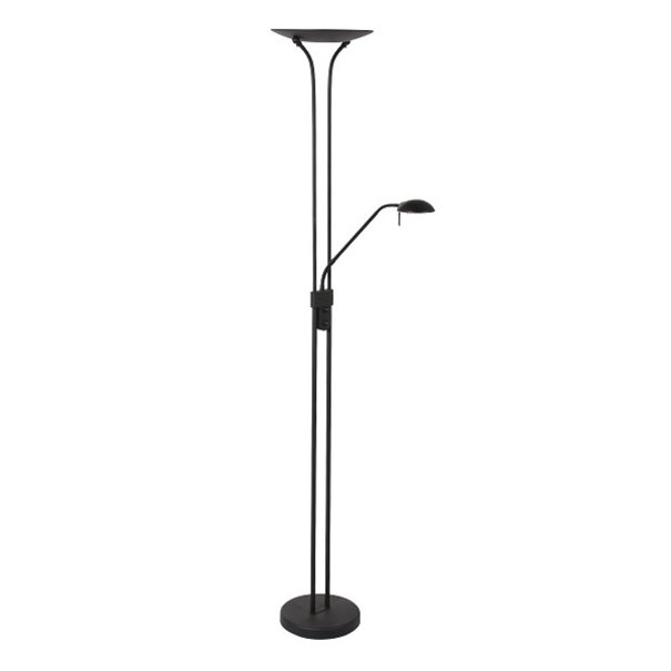 Mexlite Moderne - Vloerlamp - Leeslamp - Zwart - LED - Biron