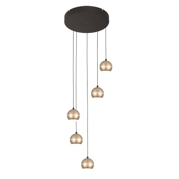 Freelight Moderne - Design - Hanglamp - 5 Lichts - Goud - Bilia