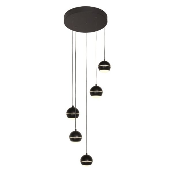 Freelight Moderne - Design - Hanglamp - 5 Lichts - Zwart - Bilia
