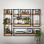 Wandplank - Orlando - set2 - acaciahout - zwart - metaal