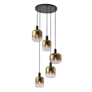 Hanglamp Vario 5-lichts goud glas
