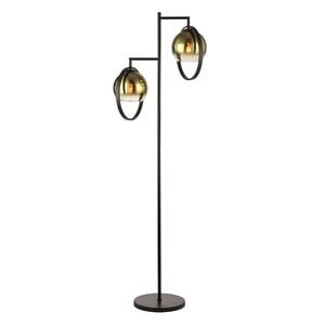 Freelight Moderne Design vloerlamp Aureol 2-lichts zwart met goud glas