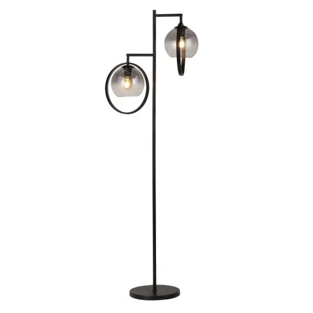 Vloerlamp Aureol 2-lichts smoke glas