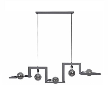 Ztahl Modern Industriële hanglamp Tortona 5-lichts zwart