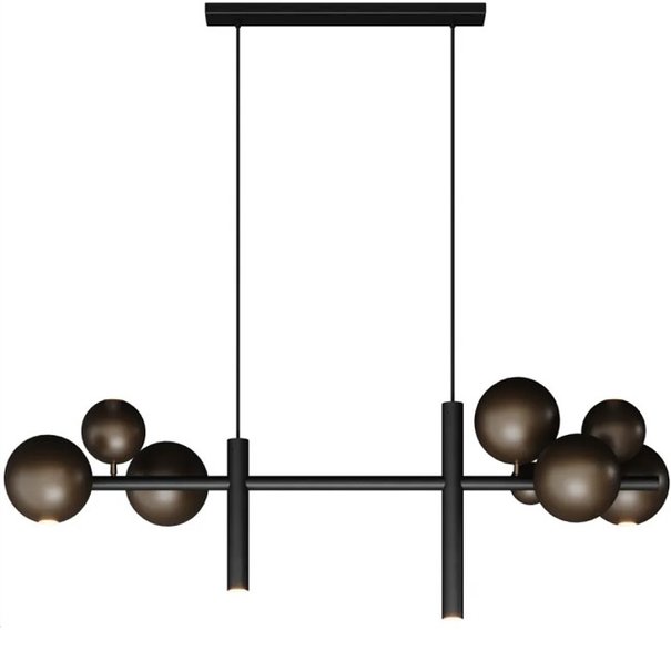 Ztahl Moderne - Hanglamp - Platinum - Zwart - 6 lichts - Urbino