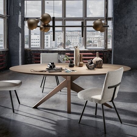Ztahl Industriëel design hanglamp Urbino 6-lichts zwart platinum