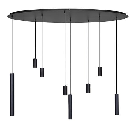 Ztahl Modern industrieel hanglamp Riva 8-lichts Ovaal zwart