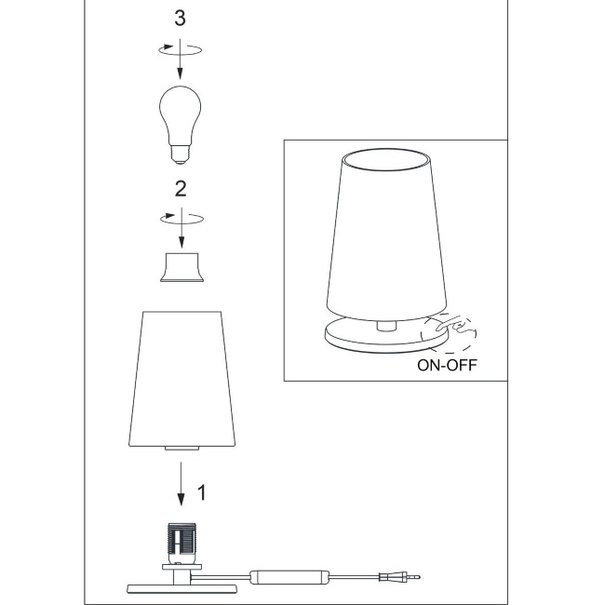 Anne Lighting Moderne - Glazen - Tafellamp - 1 Lichts - Smoke - Ancilla