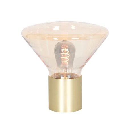 Anne Lighting Landelijke tafellamp Ambiance 1-lichts goud met amber glas