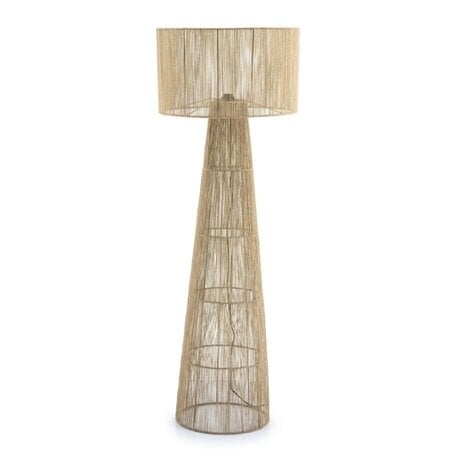 By-Boo Landelijke Oosterse vloerlamp Oshu 1-lichts Jute