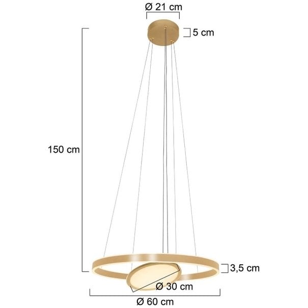 Steinhauer Design - Moderne - Hanglamp - Geïntegreerd led - Goud - Ringlux Double