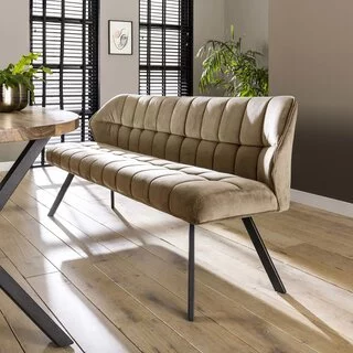 Eetkamerbank Turn champagne velour 180 cm