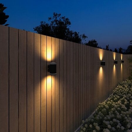 Calex Moderne buiten wandlamp RGB Smart Mesh Calex zwart