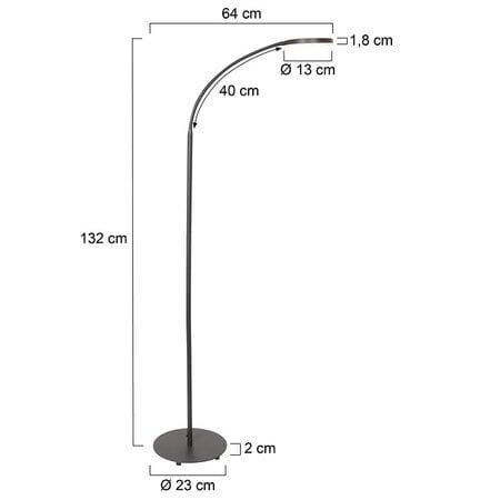 Mexlite Moderne Leeslamp Platu 1-lichts zwart