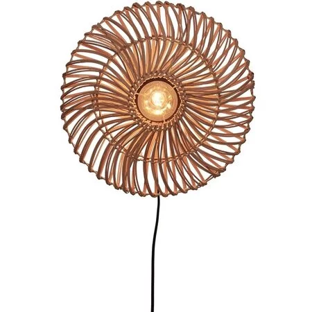 GOOD & MOJO Landelijke Stoere wandlamp Zanzibar Ø40 cm naturel