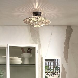 GOOD & MOJO Landelijke Ibiza Stijl plafondlamp Zanzibar Ø40 cm wit