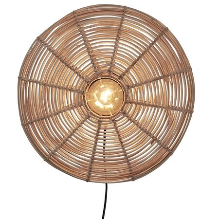 GOOD & MOJO Landelijke Ibiza Style wandlamp Tanami Ø40 cm naturel