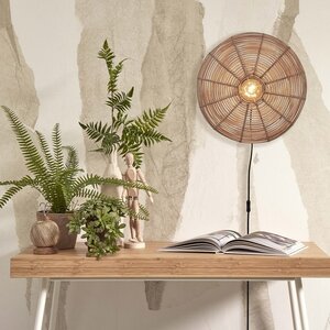 GOOD & MOJO Landelijke Ibiza Style wandlamp Tanami Ø40 cm naturel