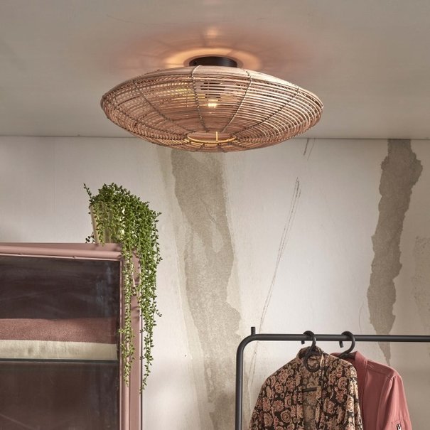 GOOD&MOJO Landelijke - Ibiza Style - Plafondlamp - Naturel - 55 cm - Tanami