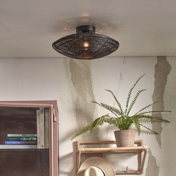 GOOD&MOJO Landelijke - Stoere - Plafondlamp - Zwart - 40 cm - Tanami