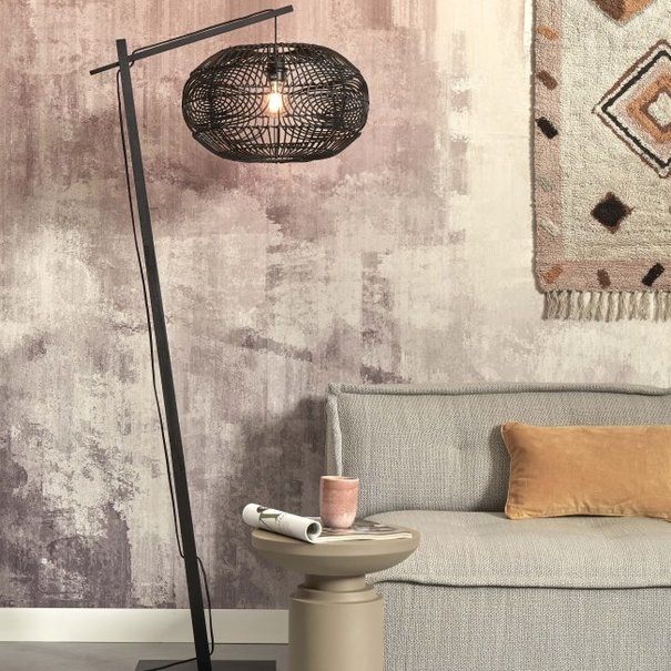 GOOD&MOJO Landelijk - Stoere - Zwart - Bamboe - Vloerlamp - Madeira