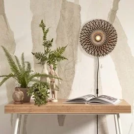 Wandlamp Kalimantan Ø30 cm zwart naturel