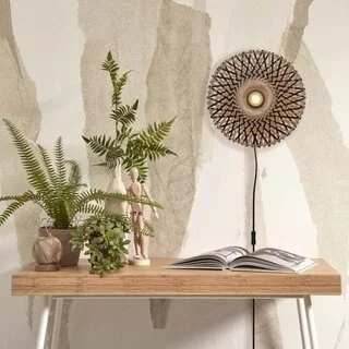 Wandlamp Kalimantan Ø30 cm zwart naturel