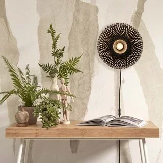 Wandlamp Kalimantan Ø30 cm zwart