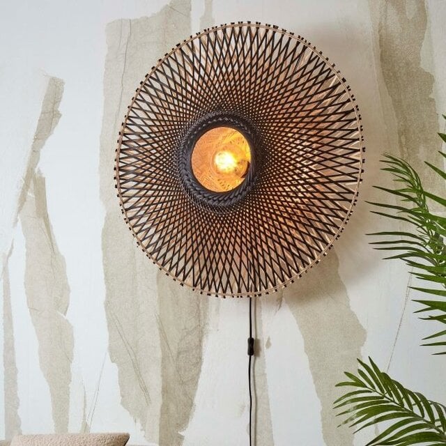 Wandlamp Kalimantan Ø87 cm zwart naturel