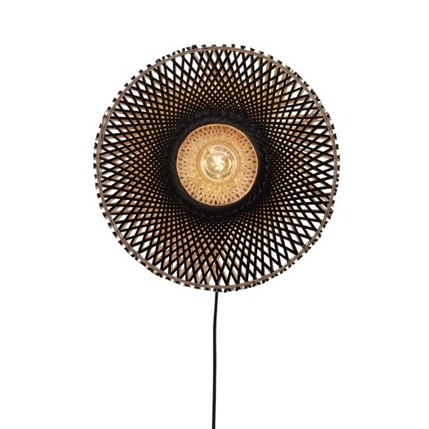 GOOD&MOJO Landelijke - Stoere - Wandlamp - Zwart - Naturel - 60 cm - Kalimantan