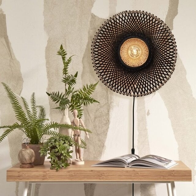 Wandlamp Kalimantan Ø60 cm zwart naturel