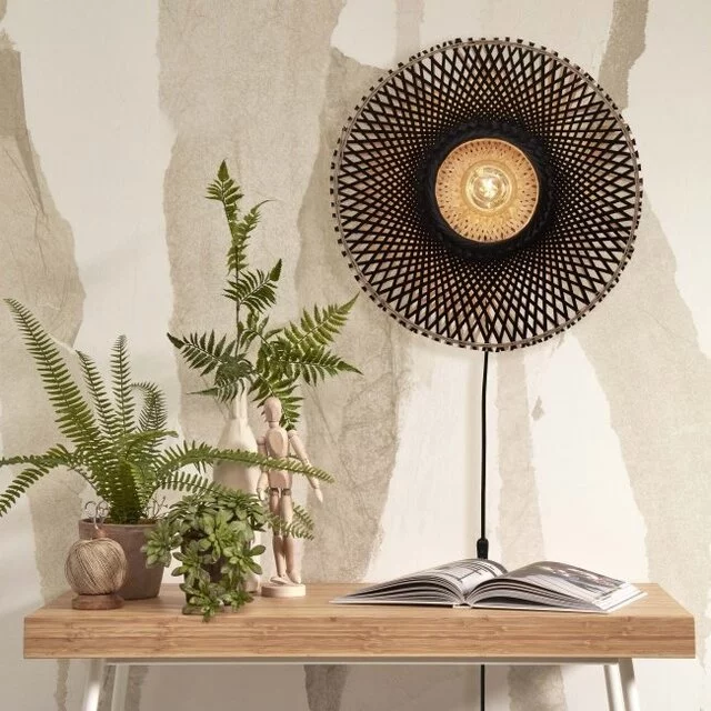 Wandlamp Kalimantan Ø44 cm zwart naturel