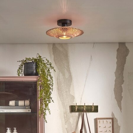 GOOD & MOJO Landelijke Ibiza Style plafondlamp Kalimantan Ø30 cm naturel