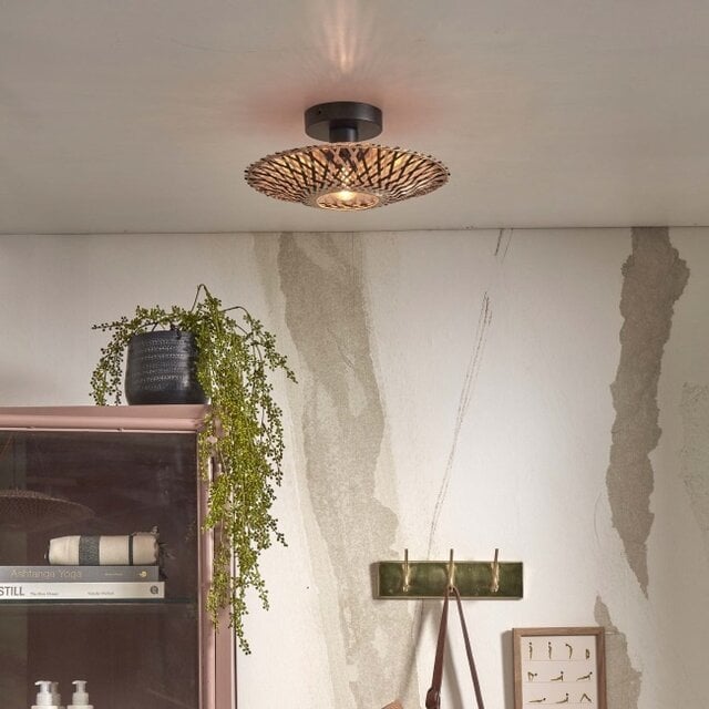 Plafondlamp Kalimantan Ø30 cm zwart naturel