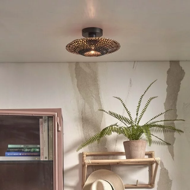 Plafondlamp Kalimantan Ø30 cm zwart
