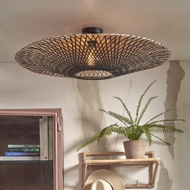 Plafondlamp Kalimantan Ø87 cm zwart naturel