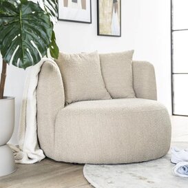 Fauteuil Louis boucle beige