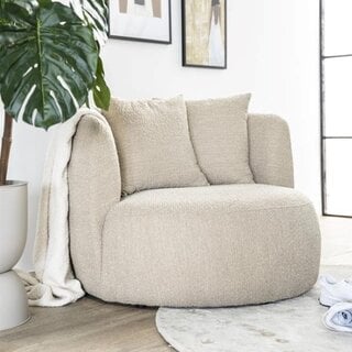 Fauteuil Louis boucle beige