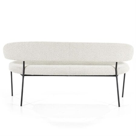 Eleonora Moderne Landelijke eetkamerbank Luka 160 cm polyester beige