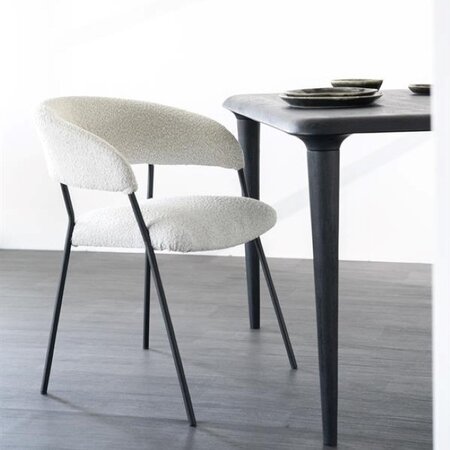 Eleonora Moderne eetkamerstoel Luka polyester beige
