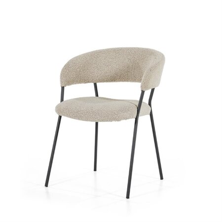 Eleonora Moderne eetkamerstoel Luka polyester taupe