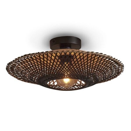 GOOD & MOJO Landelijke Stoere plafondlamp Kalimantan Ø44 cm zwart naturel