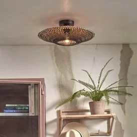 Plafondlamp Kalimantan Ø44 cm zwart naturel